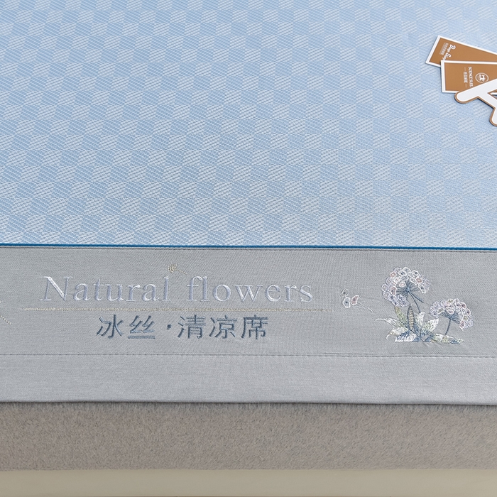 91家纺网 家纺一手货源 找家纺 小牛席业 2026新款棋盘格-冰丝清凉席凉席席子系列 棋盘格-冰丝清凉席（浅蓝）