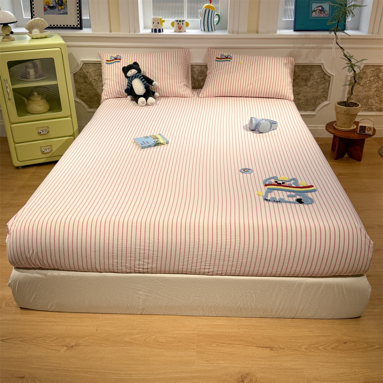 91家纺网 家纺一手货源 找家纺 （总）珺柔家纺 2026新款色织全棉水洗棉毛巾绣床笠