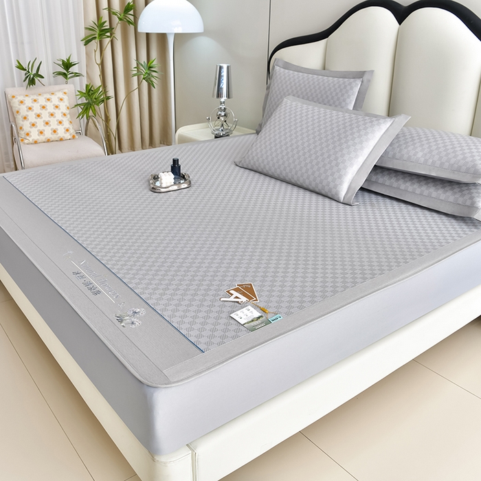 91家纺网 家纺一手货源 找家纺 （总）小牛席业 2026新款棋盘格-冰丝清凉席 凉席席子系列（床笠款）