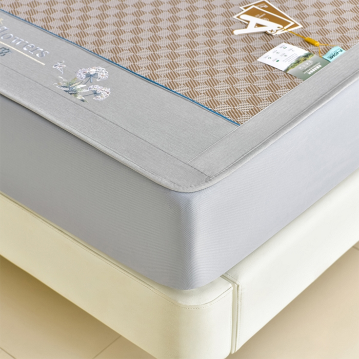 91家纺网 家纺一手货源 找家纺 小牛席业 2026新款棋盘格-冰丝清凉席 凉席席子系列（床笠款） 咖色