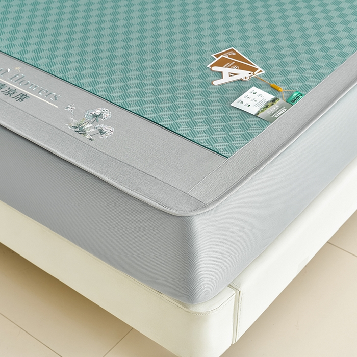 91家纺网 家纺一手货源 找家纺 小牛席业 2026新款棋盘格-冰丝清凉席 凉席席子系列（床笠款） 绿色