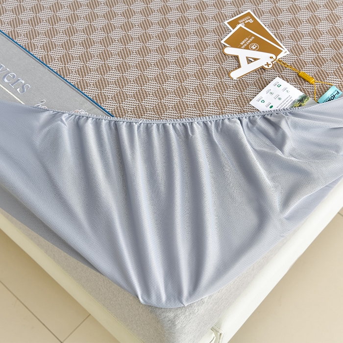 91家纺网 家纺一手货源 找家纺 小牛席业 2026新款棋盘格-冰丝清凉席 凉席席子系列（床笠款） 咖色