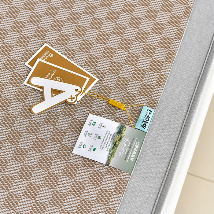 91家纺网 家纺一手货源 找家纺 小牛席业 2026新款棋盘格-冰丝清凉席 凉席席子系列（床笠款） 咖色