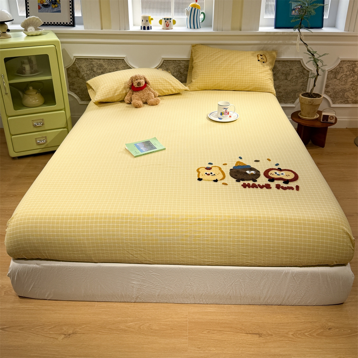 91家纺网 家纺一手货源 找家纺 （总）珺柔家纺 2026新款色织全棉水洗棉毛巾绣床笠