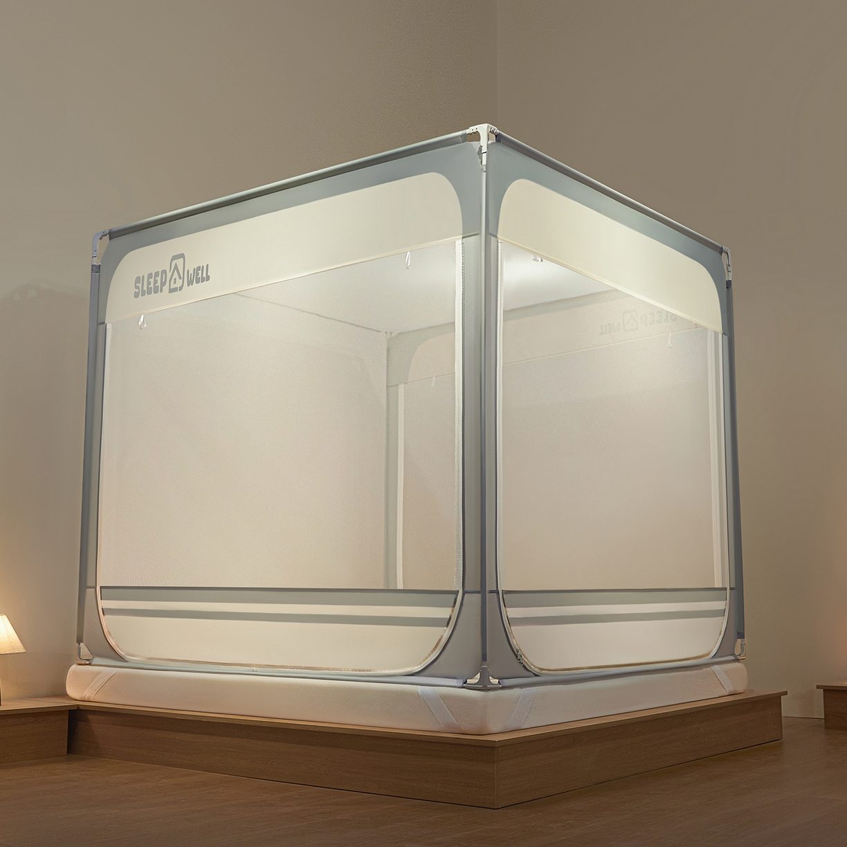 91家纺网 家纺一手货源 找家纺 （总）艺利轩蚊帐 2026新款围栏级防摔U型三开门蚊帐