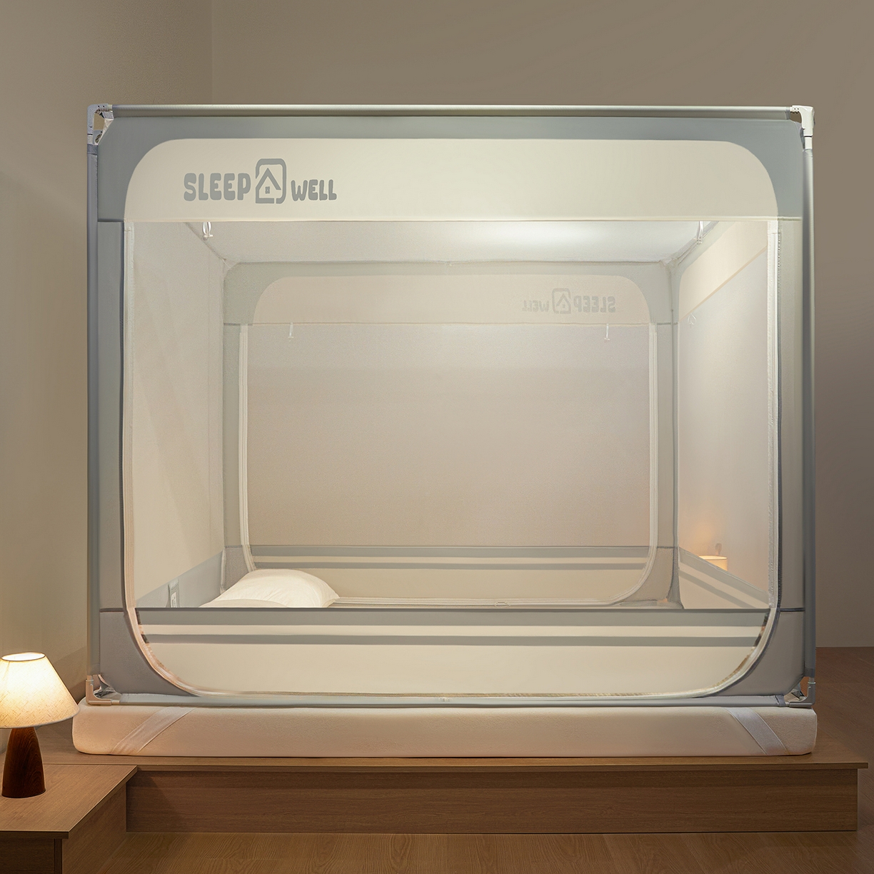 91家纺网 家纺一手货源 找家纺 （总）艺利轩蚊帐 2026新款围栏级防摔U型三开门蚊帐