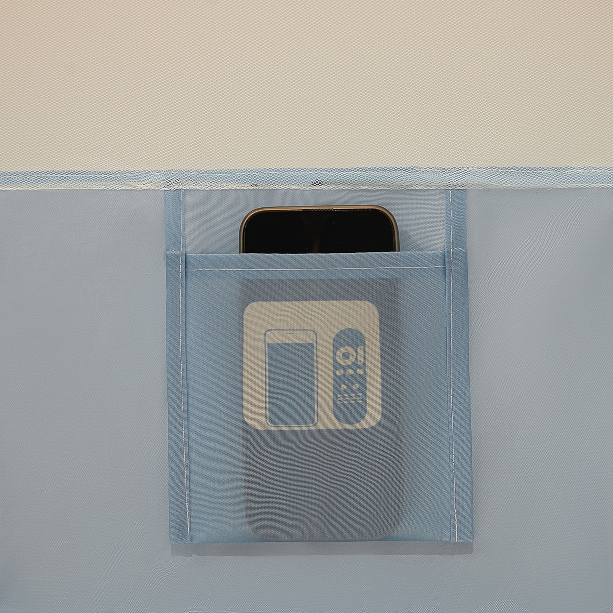 91家纺网 家纺一手货源 找家纺 艺利轩蚊帐 2026新款围栏级防摔U型三开门蚊帐 baby蓝