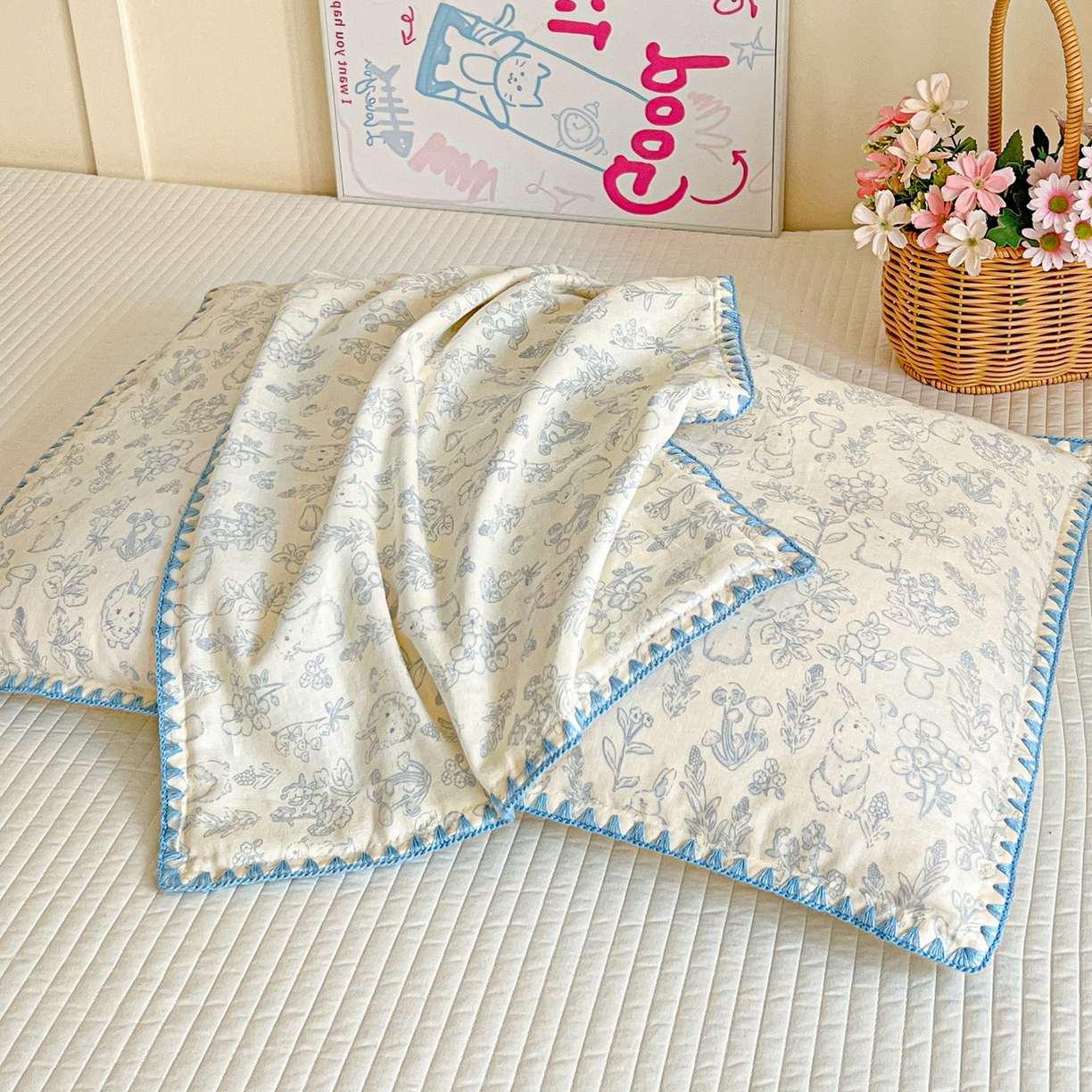 91家纺网 家纺一手货源 找家纺 （总）小桃姐家纺 2026新款纯棉+豆豆绒棉花枕 枕头枕芯 儿童枕 学生枕