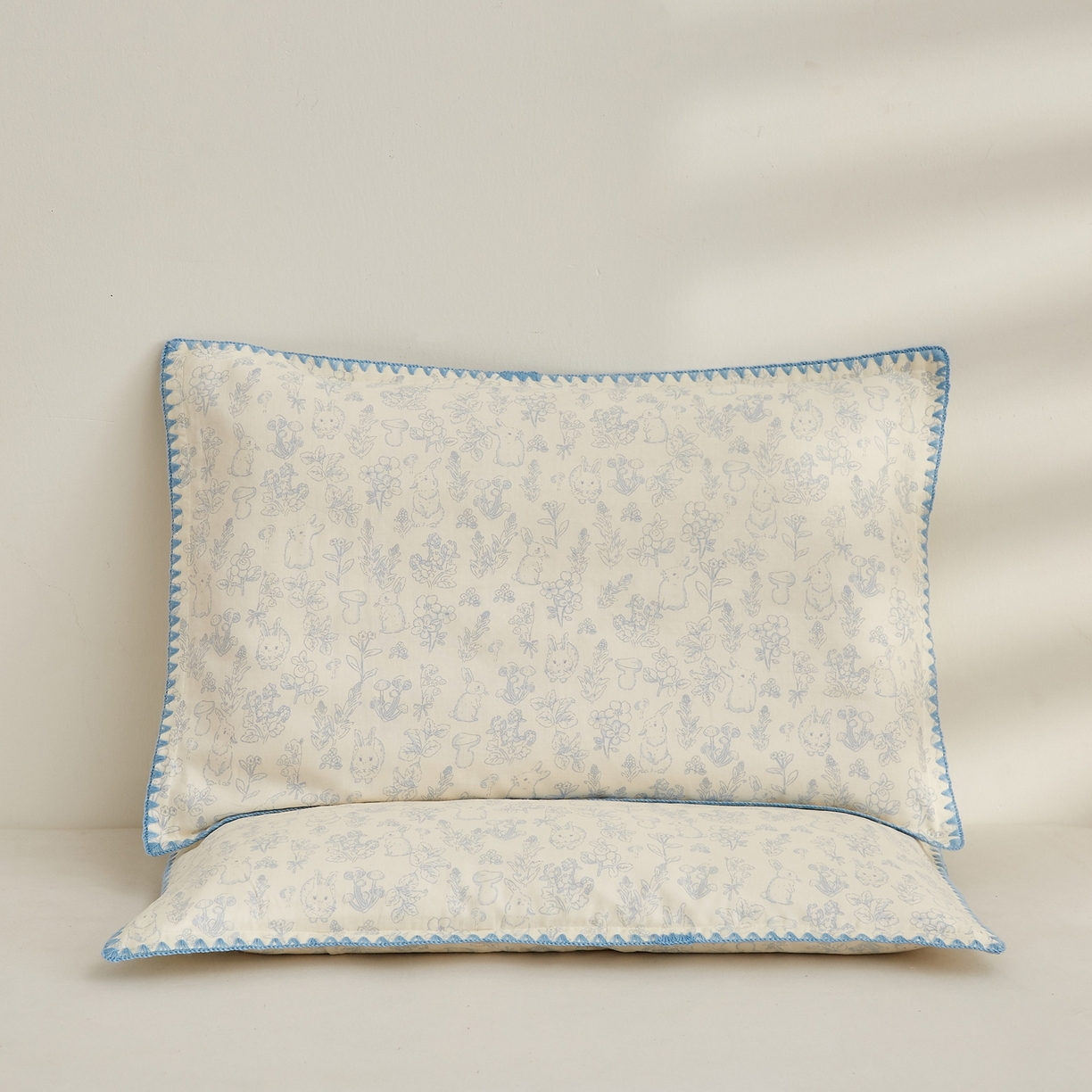 91家纺网 家纺一手货源 找家纺 （总）小桃姐家纺 2026新款全棉纯棉贝壳边三角针单枕套双层纱枕套单件儿童枕套