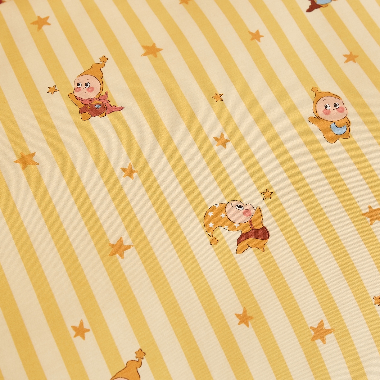 91家纺网 家纺一手货源 找家纺 小桃姐家纺 2026新款全棉纯棉贝壳边三角针单枕套双层纱枕套单件儿童枕套 可爱星星人