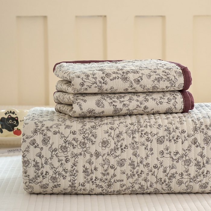 91家纺网 家纺一手货源 找家纺 （总）卢赛尔 2026新款木棉床盖三件套四件套软床垫-四季款