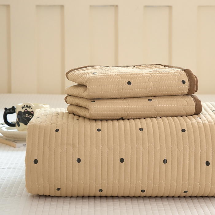 卢赛尔 2026新款木棉床盖三件套四件套软床垫-四季款 点点爱