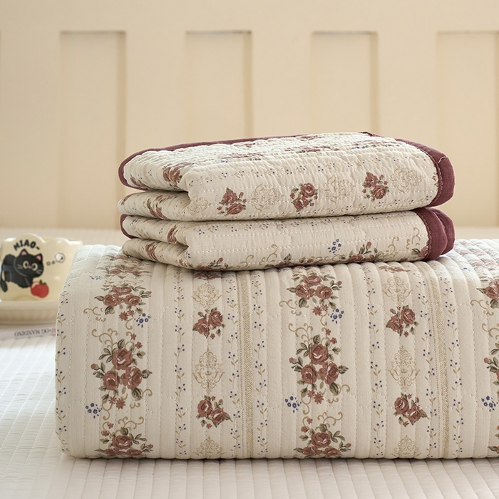 卢赛尔 2026新款木棉床盖三件套四件套软床垫-四季款 茉莉