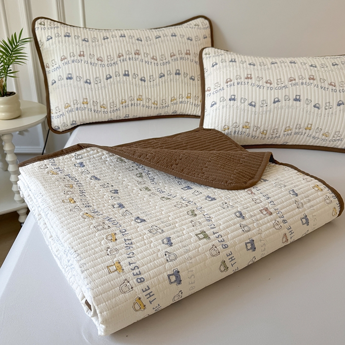 91家纺网 家纺一手货源 找家纺 卢赛尔 2026新款木棉床盖三件套四件套软床垫-四季款 汽车总动员