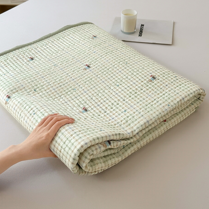 91家纺网 家纺一手货源 找家纺 卢赛尔 2026新款木棉床盖三件套四件套软床垫-四季款 腊肠狗