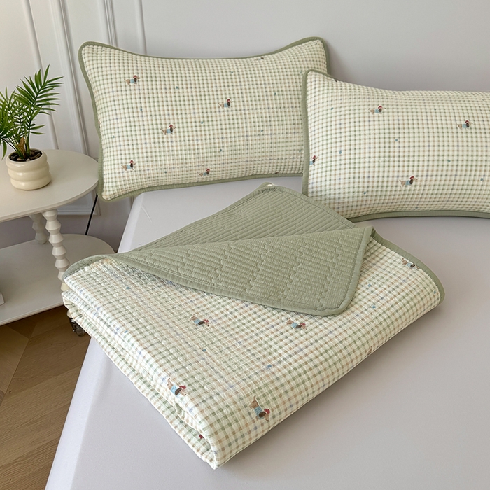 91家纺网 家纺一手货源 找家纺 卢赛尔 2026新款木棉床盖三件套四件套软床垫-四季款 腊肠狗