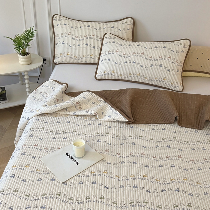 91家纺网 家纺一手货源 找家纺 卢赛尔 2026新款木棉床盖三件套四件套软床垫-四季款 汽车总动员