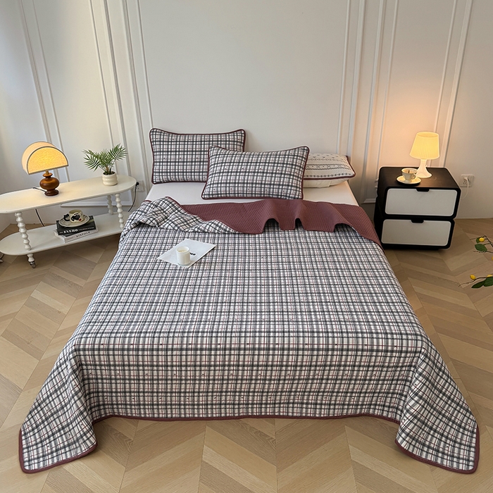 91家纺网 家纺一手货源 找家纺 卢赛尔 2026新款木棉床盖三件套四件套软床垫-四季款 布丁