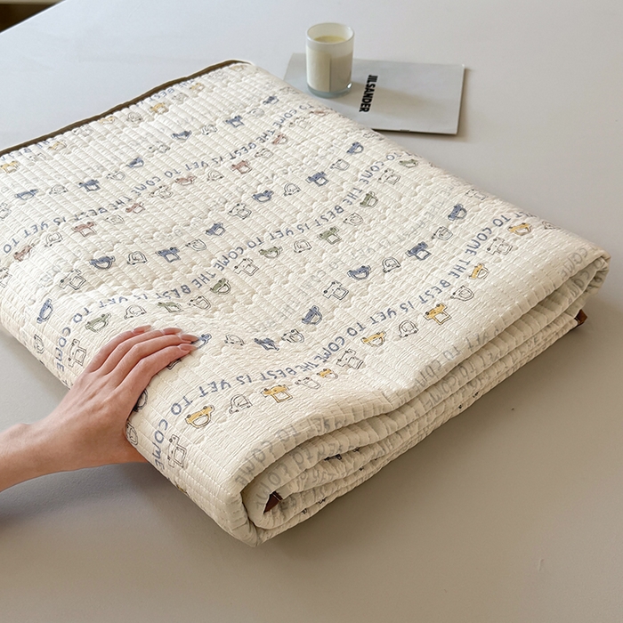 91家纺网 家纺一手货源 找家纺 卢赛尔 2026新款木棉床盖三件套四件套软床垫-四季款 汽车总动员