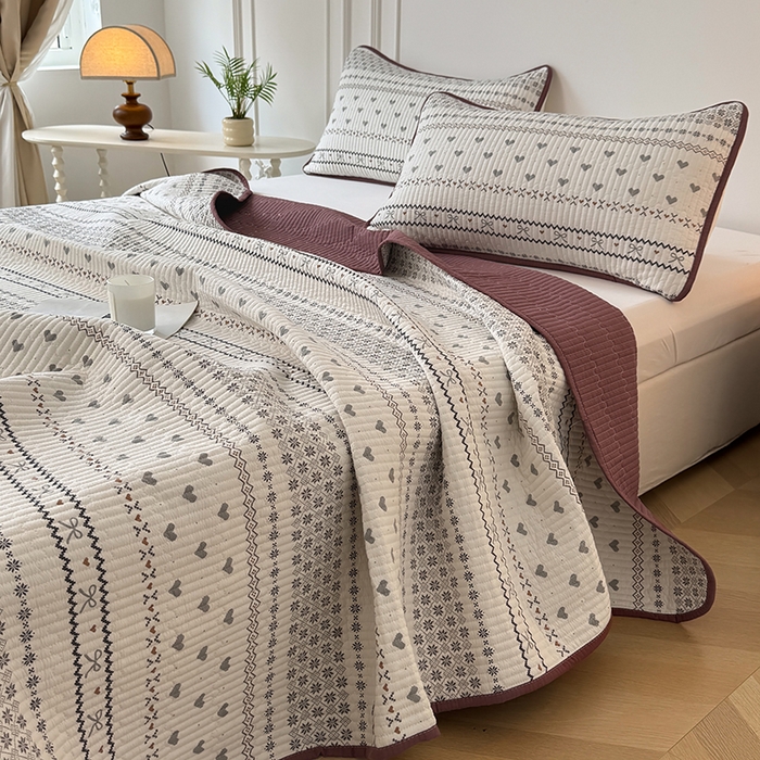 91家纺网 家纺一手货源 找家纺 卢赛尔 2026新款木棉床盖三件套四件套软床垫-四季款 波西米亚