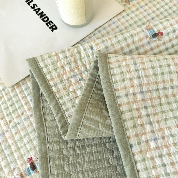 91家纺网 家纺一手货源 找家纺 卢赛尔 2026新款木棉床盖三件套四件套软床垫-四季款 腊肠狗