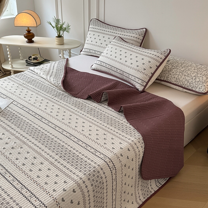 91家纺网 家纺一手货源 找家纺 卢赛尔 2026新款木棉床盖三件套四件套软床垫-四季款 波西米亚