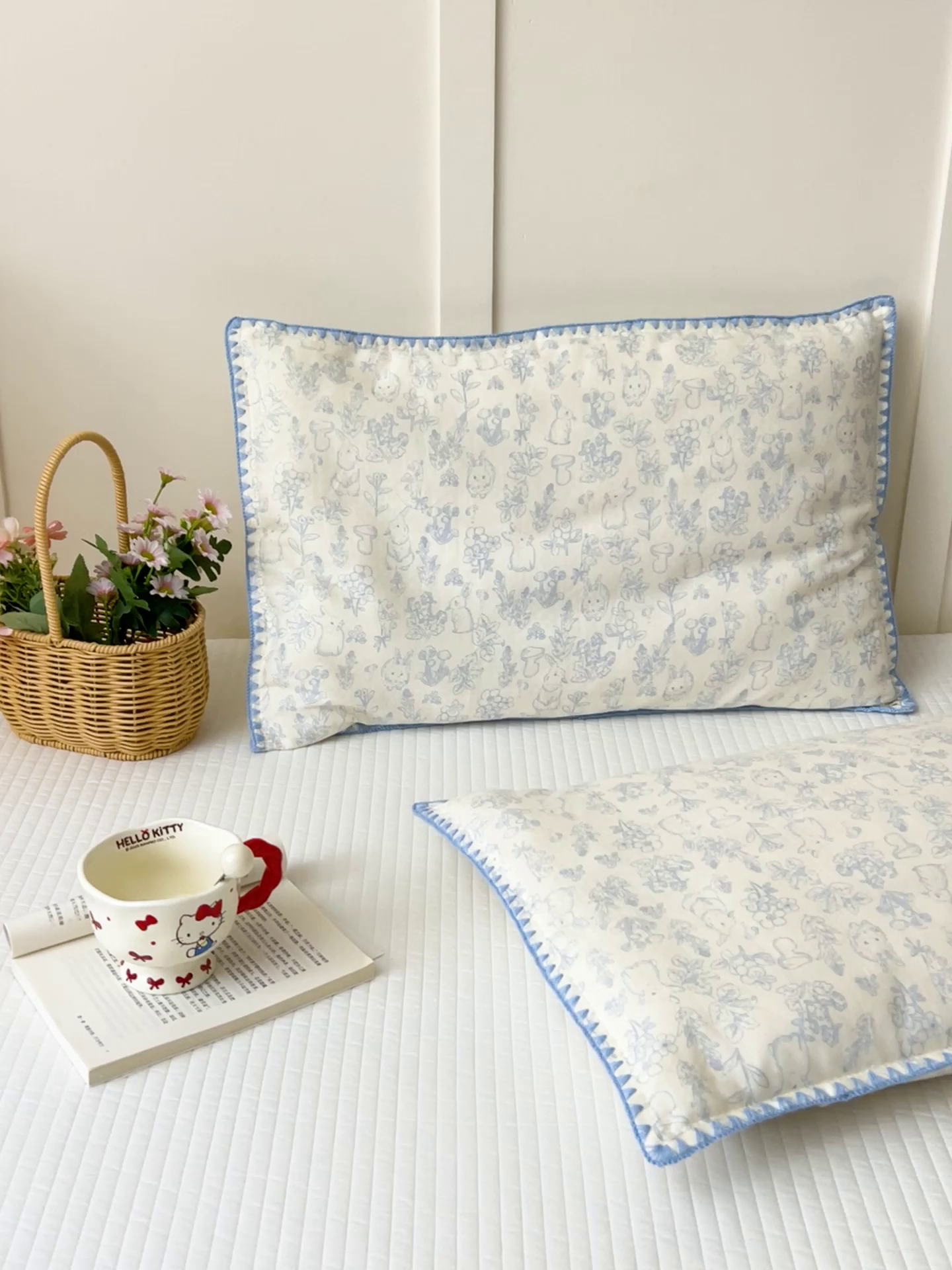 91家纺网 家纺一手货源 找家纺 （总）小桃姐家纺 2026新款全棉纯棉贝壳边三角针单枕套双层纱枕套单件儿童枕套