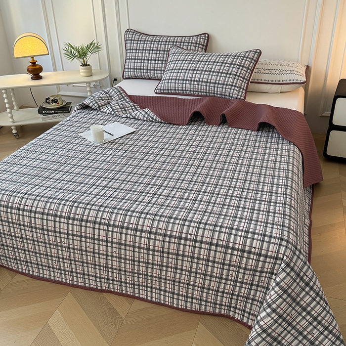 91家纺网 家纺一手货源 找家纺 卢赛尔 2026新款木棉床盖三件套四件套软床垫-四季款 布丁