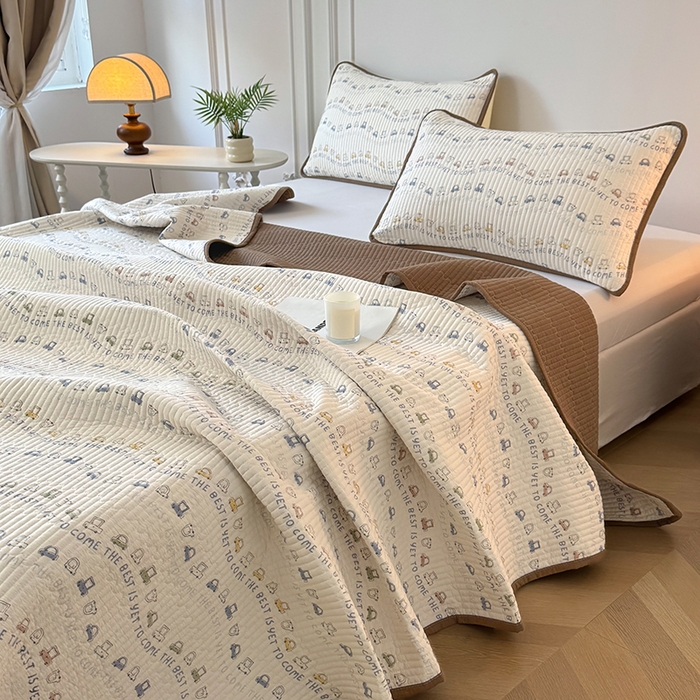 91家纺网 家纺一手货源 找家纺 卢赛尔 2026新款木棉床盖三件套四件套软床垫-四季款 汽车总动员