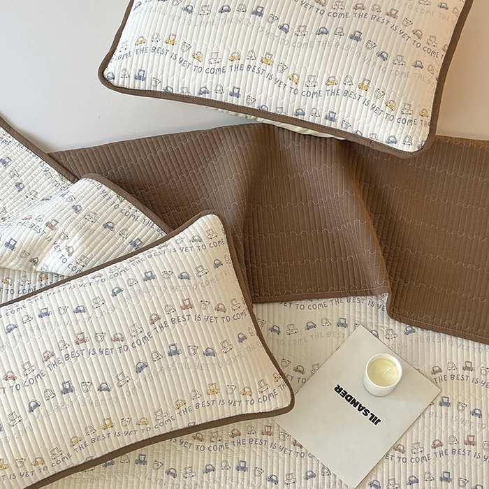 91家纺网 家纺一手货源 找家纺 卢赛尔 2026新款木棉床盖三件套四件套软床垫-四季款 汽车总动员