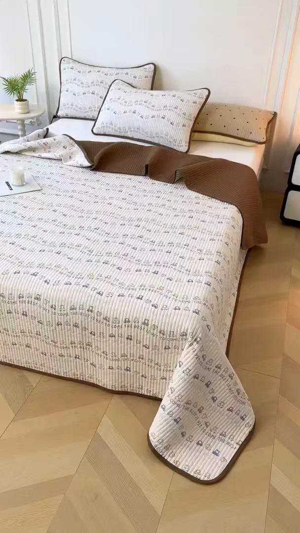 91家纺网 家纺一手货源 找家纺 卢赛尔 2026新款木棉床盖三件套四件套软床垫-四季款 汽车总动员