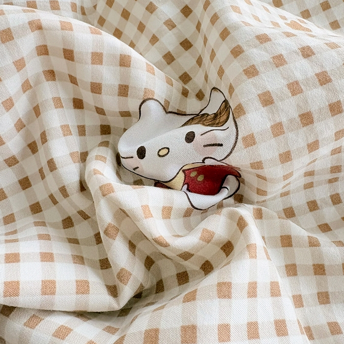 91家纺网 家纺一手货源 找家纺 2026 铠畅新款韩系古法韩国水洗棉仿棉云感棉法式浪漫大花边床盖四件套 奶咖kt