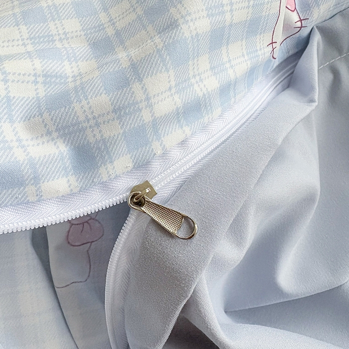 91家纺网 家纺一手货源 找家纺 2026 铠畅新款韩系古法韩国水洗棉仿棉云感棉法式浪漫大花边床盖四件套 奶蓝kt