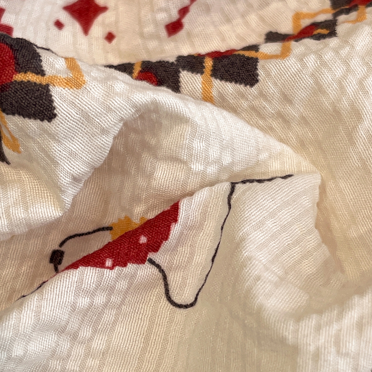 91家纺网 家纺一手货源 找家纺 一比一家纺 2026新款云感泡芙棉小清新印花贝壳边四件套 费尔岛小狗