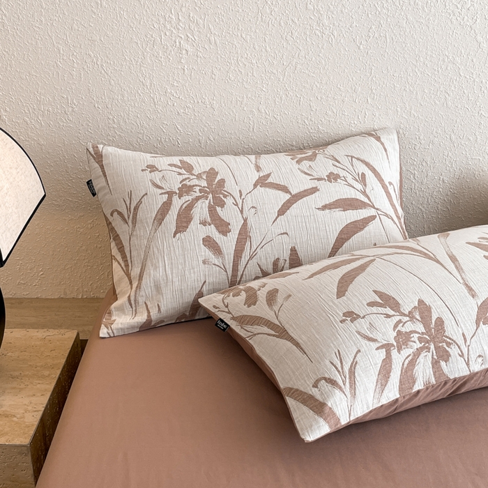 91家纺网 家纺一手货源 找家纺 宜代光年 2026新款全棉纯棉60S水洗棉三层纱色织提花四件套系列（经典保留花型） 林逾静-橘