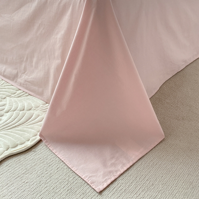 91家纺网 家纺一手货源 找家纺 宜代光年 2026新款全棉纯棉60S水洗棉三层纱色织提花四件套系列（经典保留花型） 玫瑰粉