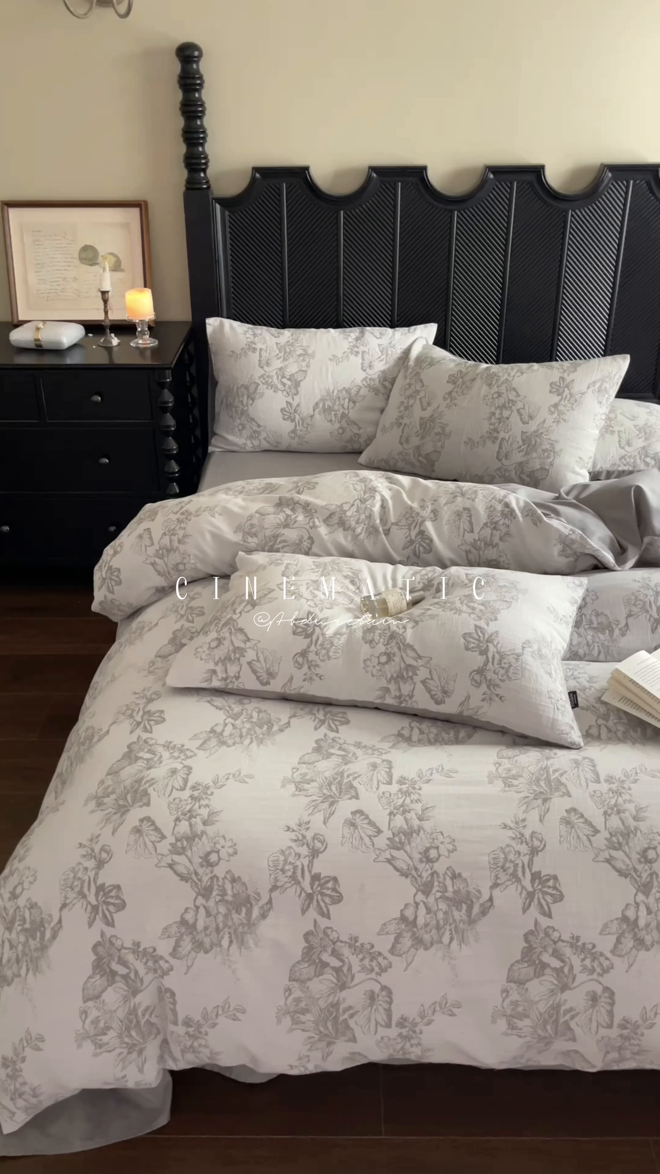 91家纺网 家纺一手货源 找家纺 宜代光年 2026新款全棉纯棉60S水洗棉三层纱色织提花四件套系列（经典保留花型） 执笔水墨-灰