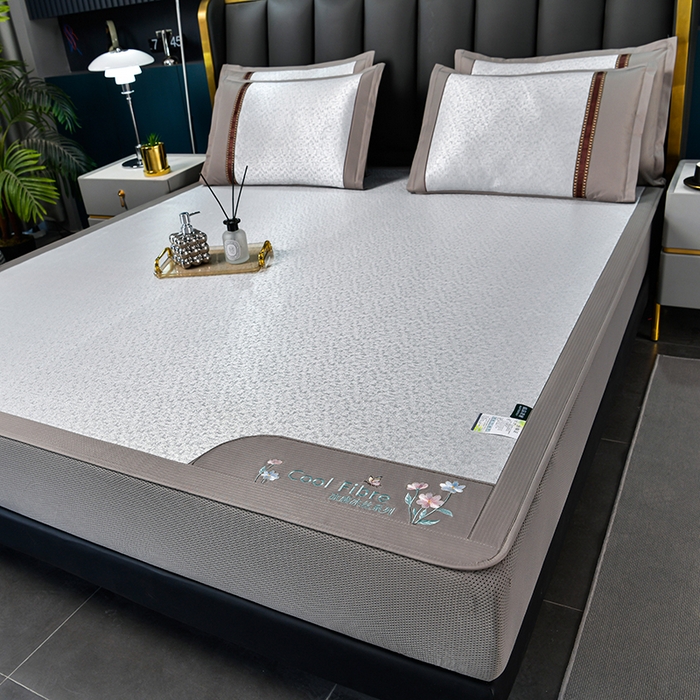 91家纺网 家纺一手货源 找家纺 小牛席业 2026新款超精密冰丝席-肌理纹系列-床笠款 肌理纹系列-床笠款（灰色）