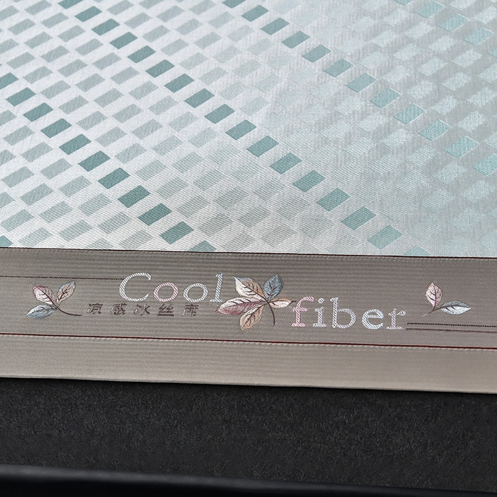 91家纺网 家纺一手货源 找家纺 小牛席业 2026新款超精密冰丝席席子-矩阵方格系列 超精密凉感冰丝席系列（矩阵方格浅绿）