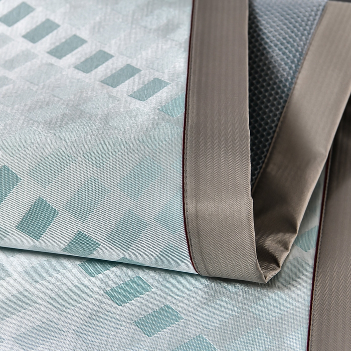 91家纺网 家纺一手货源 找家纺 小牛席业 2026新款超精密冰丝席席子-矩阵方格系列 超精密凉感冰丝席系列（矩阵方格浅绿）