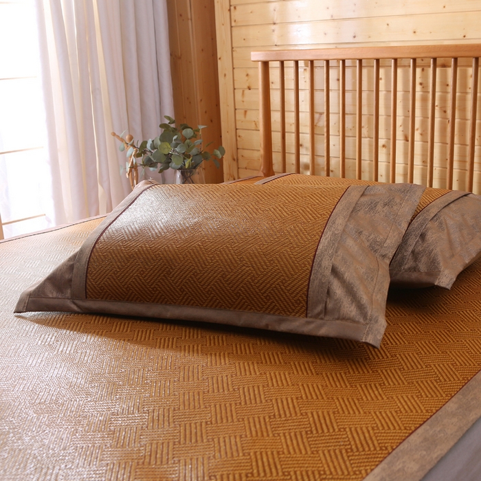 91家纺网 家纺一手货源 找家纺 小牛席业 2026新款刺绣古藤席【常规款】藤席凉席冰藤席冰丝席乳胶席 夏日摩卡