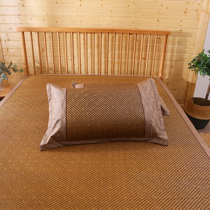 91家纺网 家纺一手货源 找家纺 小牛席业 2026新款刺绣古藤席【常规款】藤席凉席冰藤席冰丝席乳胶席 古韵藤席