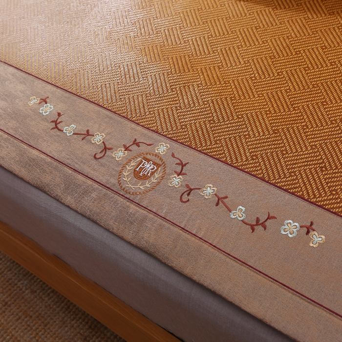 91家纺网 家纺一手货源 找家纺 小牛席业 2026新款刺绣古藤席【常规款】藤席凉席冰藤席冰丝席乳胶席 夏日摩卡