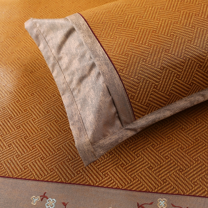 91家纺网 家纺一手货源 找家纺 小牛席业 2026新款刺绣古藤席【常规款】藤席凉席冰藤席冰丝席乳胶席 夏日摩卡