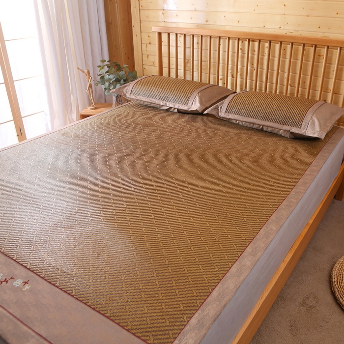 91家纺网 家纺一手货源 找家纺 小牛席业 2026新款刺绣古藤席【常规款】藤席凉席冰藤席冰丝席乳胶席 古韵藤席