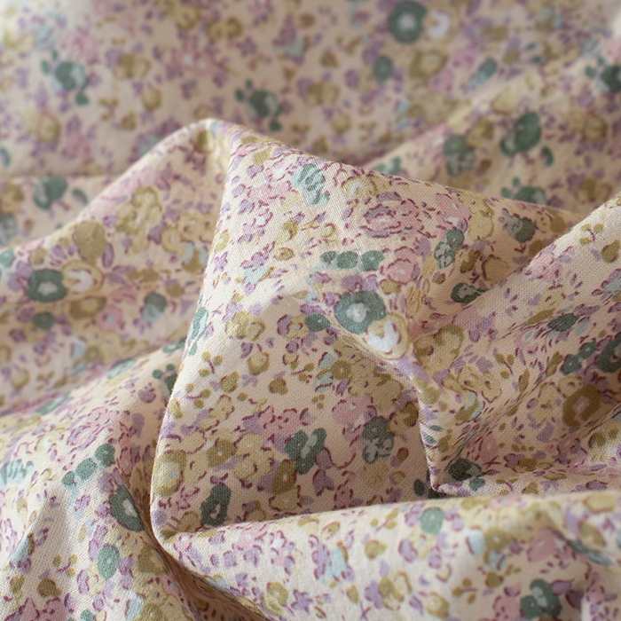 91家纺网 家纺一手货源 找家纺 洛兰沙家居馆 2026春季新品甜美森系纯棉碎花宽松睡衣长袖蕾丝花边拼接款家居服 粉色花园