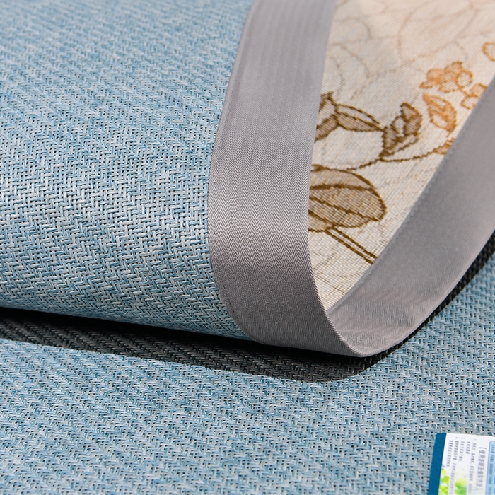 91家纺网 家纺一手货源 找家纺 小牛席业 2026新款丛林小鹿绣花清凉-双面席系列 丛林小鹿-绣花清凉席（冰蓝）