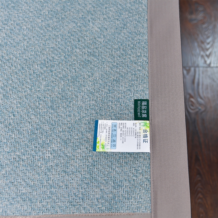 91家纺网 家纺一手货源 找家纺 小牛席业 2026新款丛林小鹿绣花清凉-双面席系列 丛林小鹿-绣花清凉席（冰蓝）