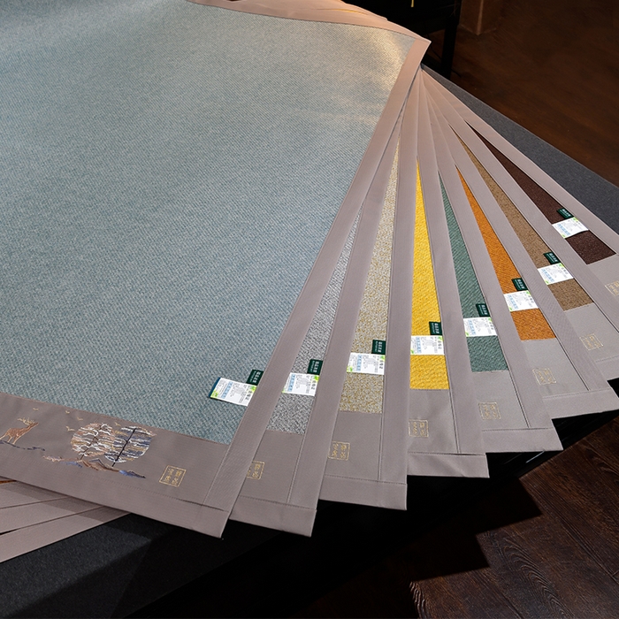 91家纺网 家纺一手货源 找家纺 小牛席业 2026新款丛林小鹿绣花清凉-双面席系列 丛林小鹿-绣花清凉席（黑咖）