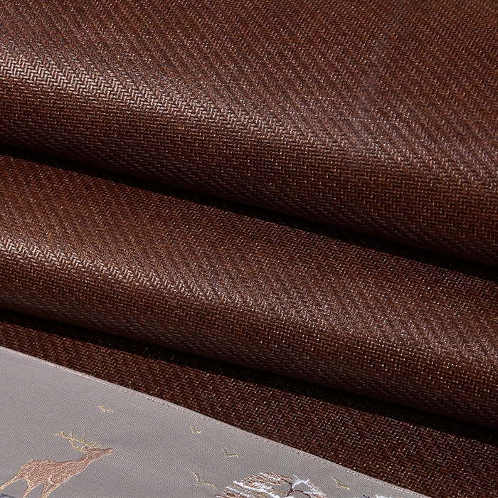 91家纺网 家纺一手货源 找家纺 小牛席业 2026新款丛林小鹿绣花清凉-双面席系列 丛林小鹿-绣花清凉席（黑咖）